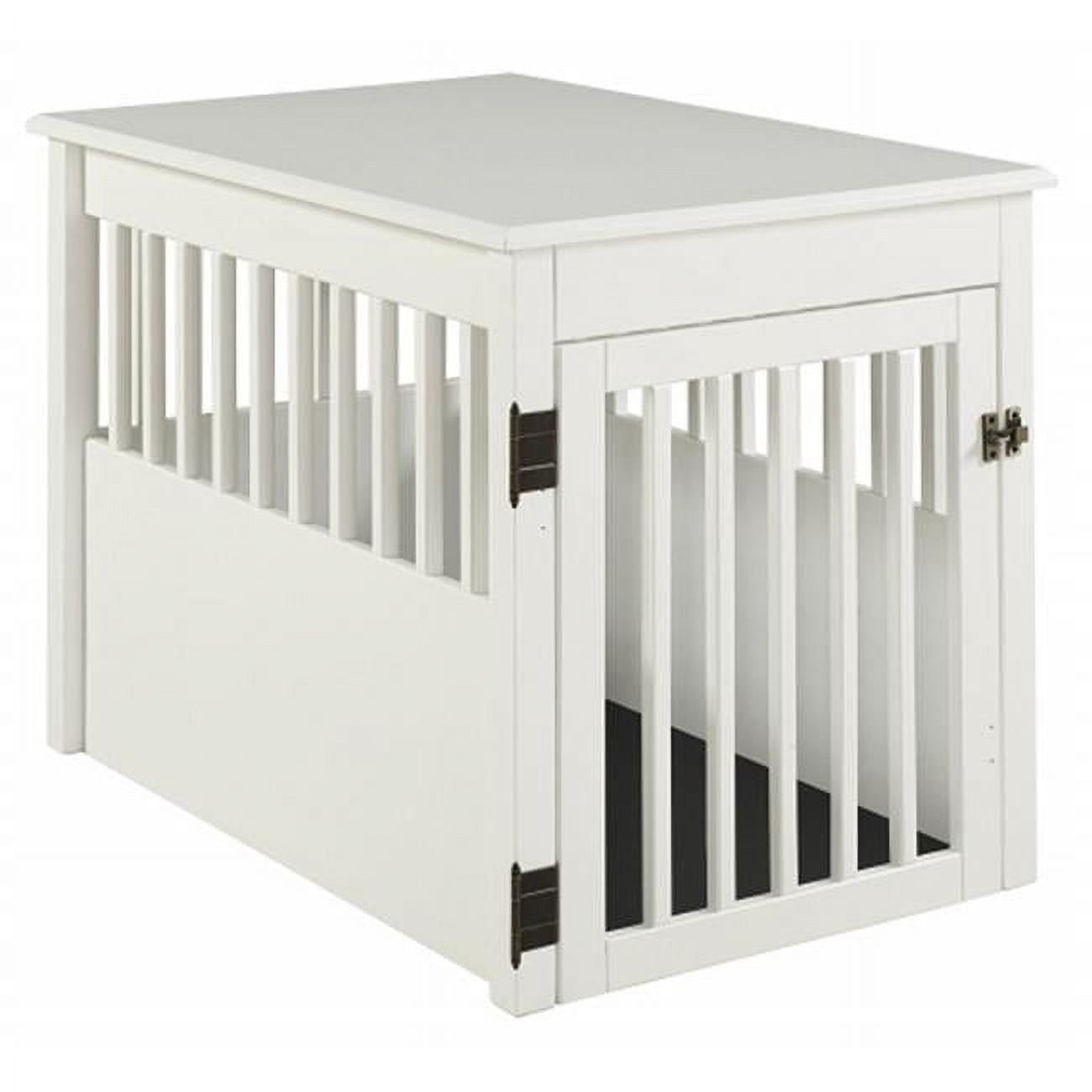 Medium White Solid Wood Pet Crate End Table