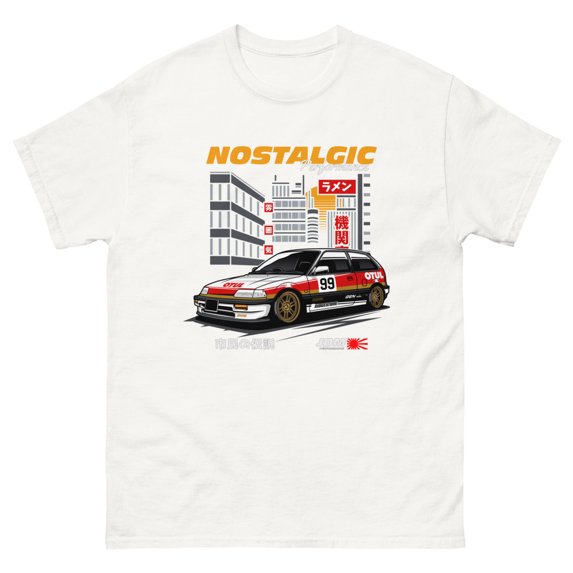 EF Nostalgic JDM performance import civic classic tee t-shirt (White, L)