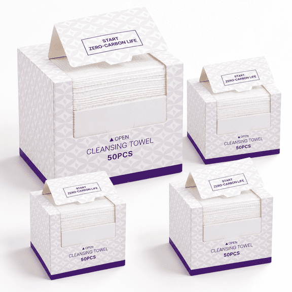 EF Texture Disposable Face Towels, 50 Count (Pack of 4), XL Ultra Thick Hygienic Skincare Wipes