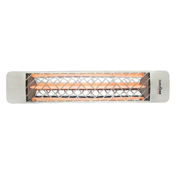 EF15120S1-Eurofase Heating-1500 Watt Plug-In Electric Infrared Single Element Heater-Stainless Steel Finish-Chevron Decorative Fascia