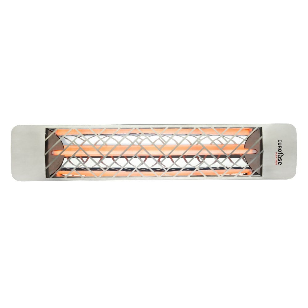 EF20277S1-Eurofase Heating-2000 Watt Single Element 39 Inch Electric Patio Heater-277 Voltage-Stainless Steel Finish-Chevron Decorative Fascia