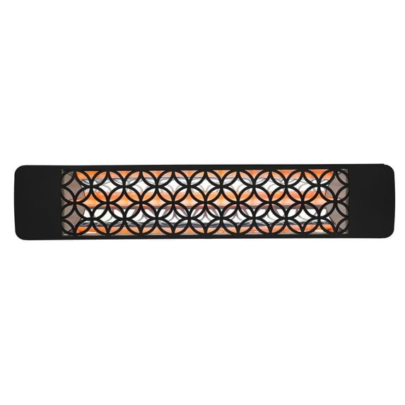 Eurofase Heating - 2500 Watt Single Element 39 Inch Electric Patio Heater-480 Voltage-Black Finish-Clover Decorative Fascia