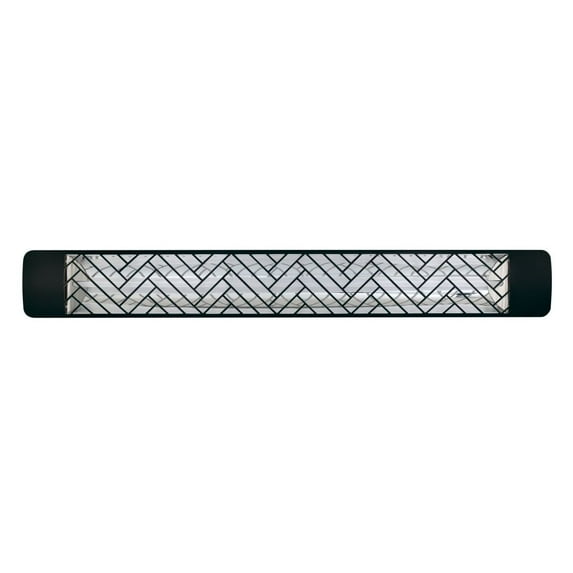 Eurofase Heating - 3000 Watt Single Element 61 Inch Electric Patio Heater-208 Voltage-Black Finish-Chevron Decorative Fascia