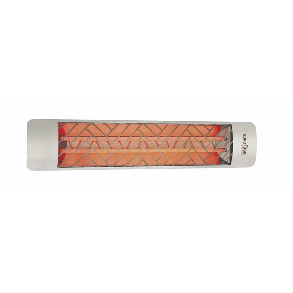 Eurofase Heating - 4000 Watt Electric Infrared Dual Element Heater-240 Voltage-Stainless Steel Finish-Chevron Decorative Fascia