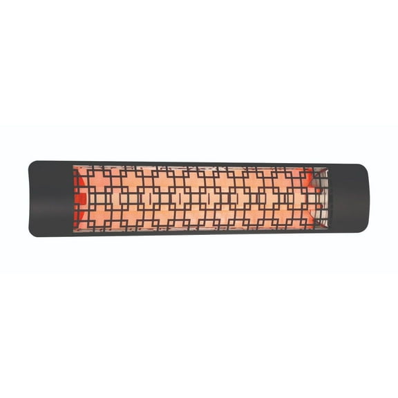 Eurofase Heating - 4000 Watt Electric Infrared Dual Element Heater-480 Voltage-Black Finish-Brix Decorative Fascia