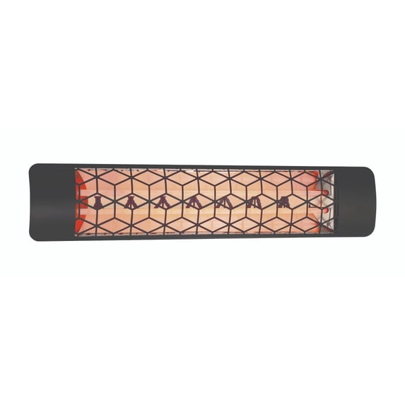 Eurofase Heating - 4000 Watt Electric Infrared Dual Element Heater-480 Voltage-Black Finish-Stella Decorative Fascia
