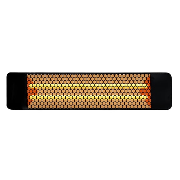 EF50208B8 Eurofase Heating 5000 Watt Electric Infrared Dual Element Heater-208 Voltage-Black Finish-Admiral Decorative Fascia