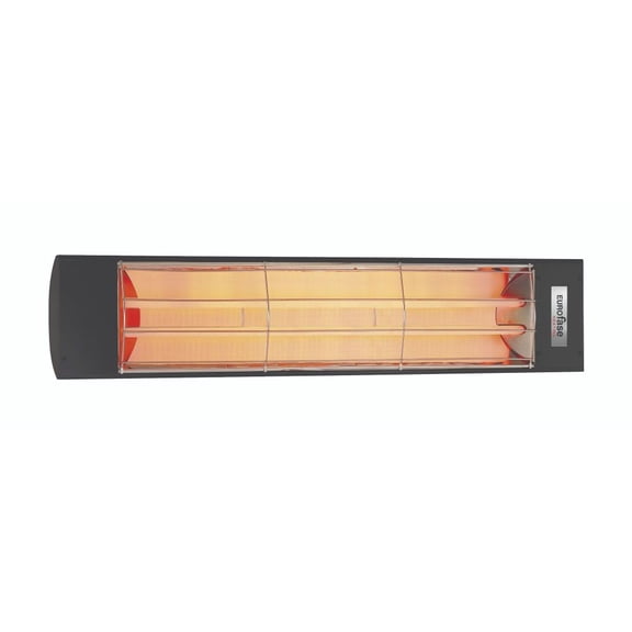 Eurofase Heating - 5000 Watt Electric Infrared Dual Element Heater-240 Voltage-Black Finish-No Fascia Decorative Fascia