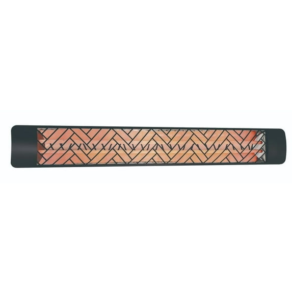 Eurofase Heating - 6000 Watt Electric Infrared Dual Element Heater-208 Voltage-Black Finish-Chevron Decorative Fascia