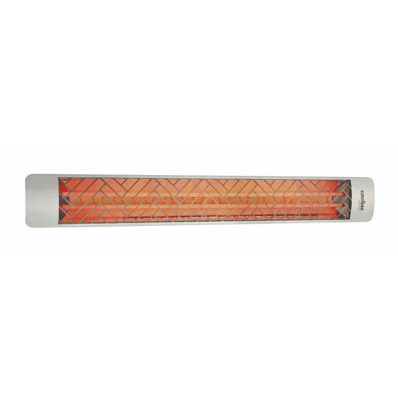 Eurofase Heating - 6000 Watt Electric Infrared Dual Element Heater-480 Voltage-Stainless Steel Finish-Chevron Decorative Fascia