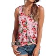 EFAN Womens Tank Tops Sleevless Round Neck Summer Shirts 75pink Rose