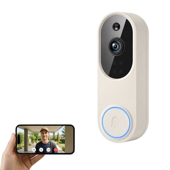 EFBPHAC Wireless Doorbell Camera, 1080 Security Camera Outdoor/Indoor | night vision, 4 infrared lights, 120° wide view, motion detection notification, works with smartphone, online support