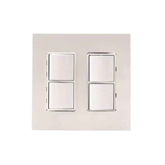 EFDWPS-Eurofase Heating-Dual Duplex Switch Wall Plate and Gang Box - 20 Amp Per Pole-Silver Finish