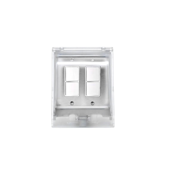 EFDOWPS-Eurofase Heating-Dual Duplex Switch Weatherproof Surface Mount and Gang Box - 20 Amp Per Pole-Stainless Steel Finish