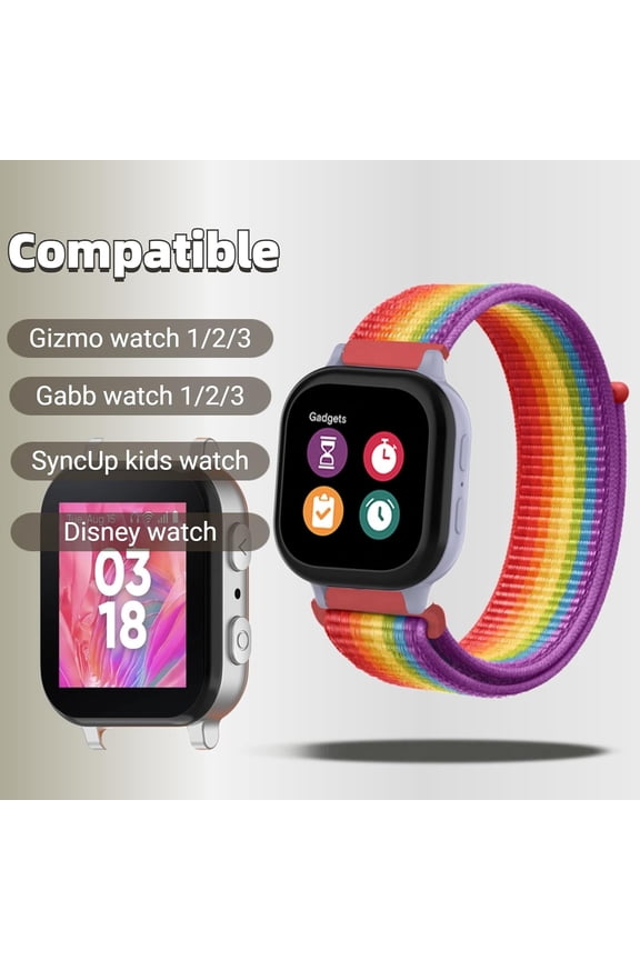 -10 Pack Nylon Watch Bands,Compatible with Gizmo Watch 3 2 1/Gabb Watch 3 2 1/SyncUP Watch Bands,Hook & Loop Soft Breathable Replacement Straps Smartwath Band for