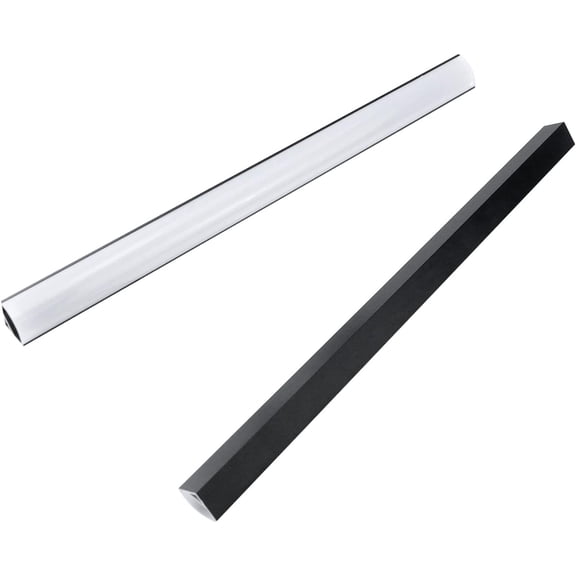 EFEMF-10 Pcs LED Strip Light Track 30cm/ 1ft LED Channel System 45Curved Thicker Led Diffuser Cover Segments for Strip Tape Light Track, with Mounting Clip and Screws (Black)