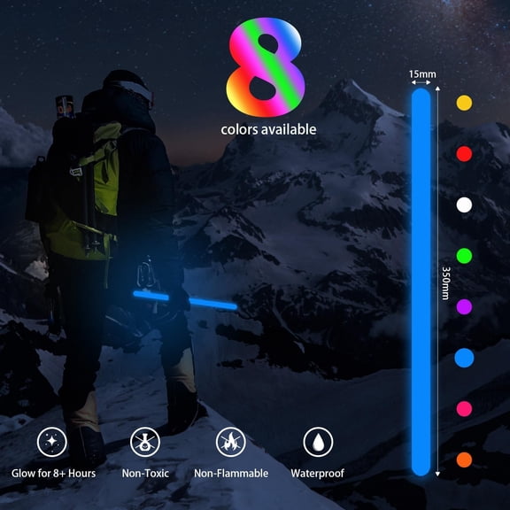 EFEMF-12 PCS 14 Inch Industry Grade Glow Sticks Bulk Emergency Jumbo Light Sticks Glow in The Dark Bright Large Glow Sticks for Camping,Hiking,Hurricane, Earthquake, Survival Kit Accessories