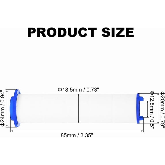 EFEMF-12 Pcs Shower Head Filter 3.3 Inch PP Cotton Filter Cartridge Replacement High-Pressure Handheld Fan Shower Jet Sets