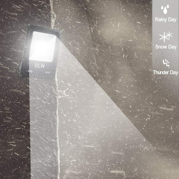 EFEMF-12V~60V 30W LED Flood Light Outdoor Waterproof IP65 Super Bright Outdoor Light LED Energy Saving Work Light 6000K 2700LM Daylight White 150W Halogen Lamp Equivalent