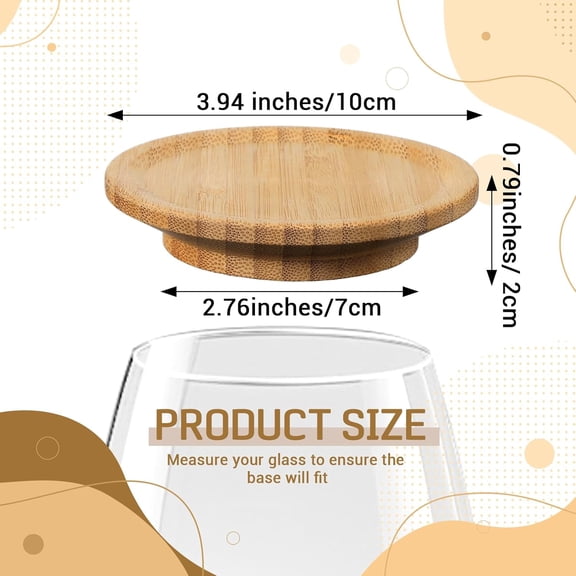 EFEMF-12pcs Wine Glass Charcuterie Topper, Charcuterie Wine Glass Topper, Reusable Appetizer Plate Boards for Parties, Bars, Family Gatherings (Bamboo, 3.94" Top)