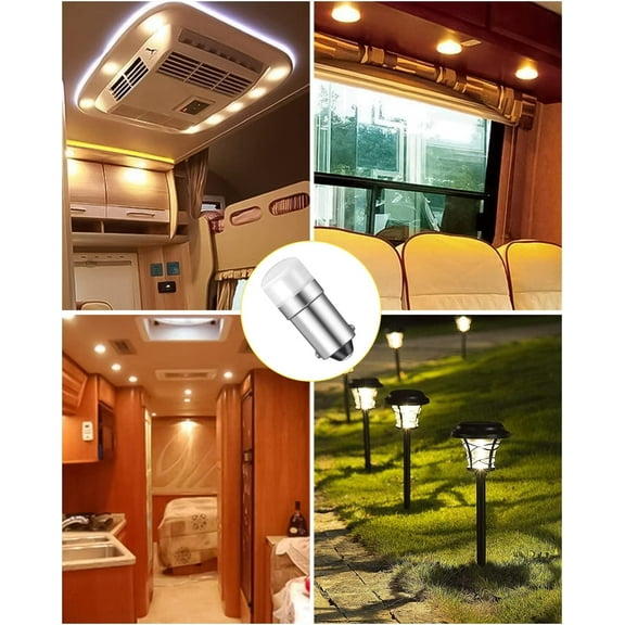 EFEMF-1893 Bulb 313 bayonet bulb 1818 1819 1820 1895 BA9S Led Bulb AC/DC 12V for Outdoor RV Camper Marine Boat Trailer Light Warm White-4Pack