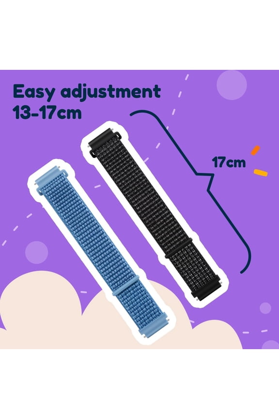-2 Pack Adjustable Nylon Watch Band for Bark Watch, Quick Release Sport Loop Strap Compatible with Bark Watch 1.5 Inches