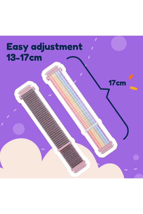 -2 Pack Adjustable Nylon Watch Band for Bark Watch, Quick Release Sport Loop Strap Compatible with Bark Watch 1.5 Inches