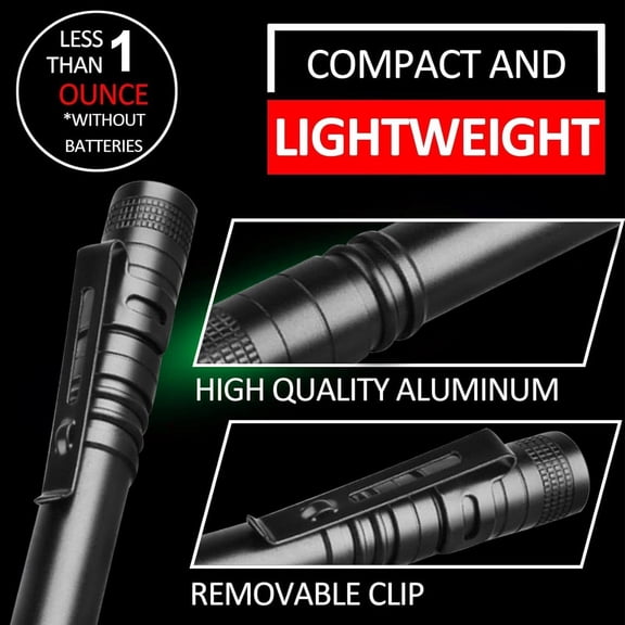 EFEMF-2-Pack Green LED Flashlight  Zoomable, Water & Shock Resistant, Pen Light, Single Mode Green Light LED Torch for Hiking, Fishing, Camping & Night Vision (4)