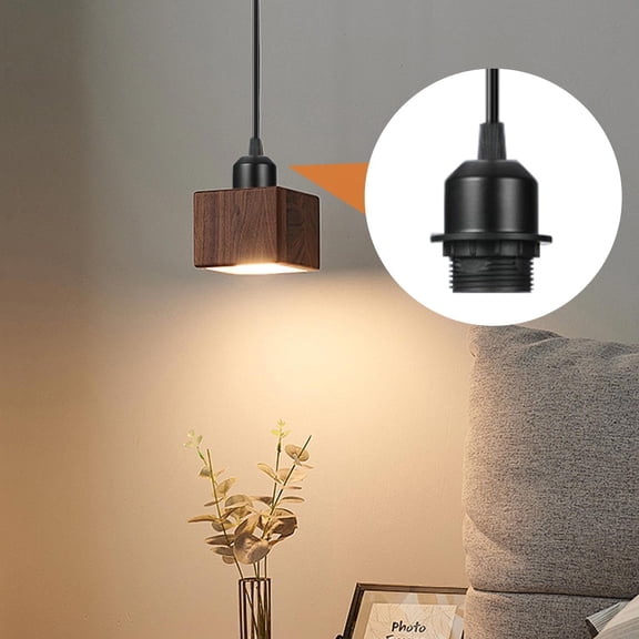 EFEMF-2 Pack Vintage Pendant Light Kit, Farmhouse E27 Base Industrial Lamp Lantern Socket Canopy Kit Cord Holder, DIY Hanging Light Ceiling Lighting Fixture for Kitchen Island Corridor Bar Cafe