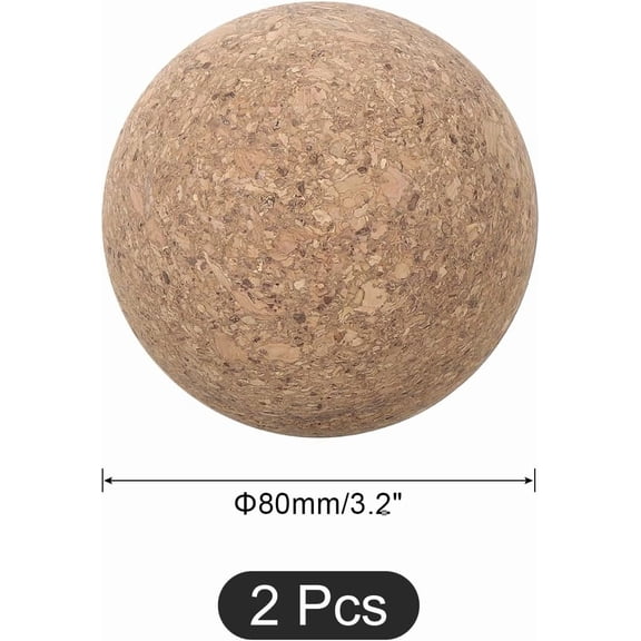 EFEMF-2 Pcs Wine Carafes Cork Ball, 80mm/3.2 Inch Wooden Cork Stopper Wooden Ball Stopper Cork Caps Stoppers for Wine Decanter Glass Bottle Replacement