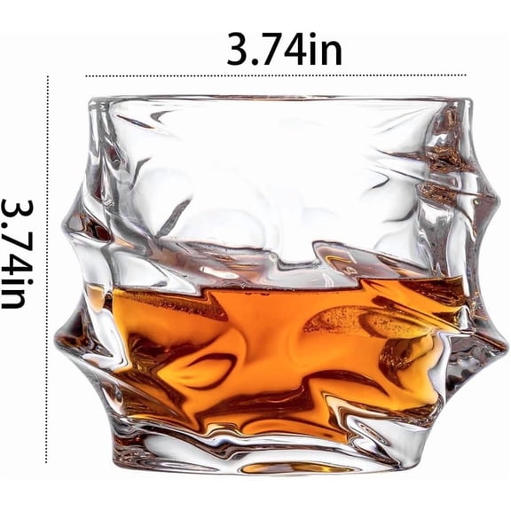 EFEMF-2-Piece Whiskey Glasses Set - High Ball Glasses for Bourbon, Scotch & Cocktails, Thick-Base Heavy Duty Drinking Glasses, Ideal Barware Gift for Men & Whiskey Lovers (Durable & Dishwasher Safe)