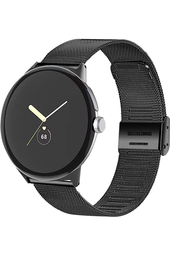 -[2-pack] Slim Bands Compatible with Google Pixel Watch 4 3 41mm/Pixel 2 1 SmartWatch,Mesh Stainless Steel Adjustable Watchband Neutral Strap Women Men Replacement Accessory Strap for Pixel watc