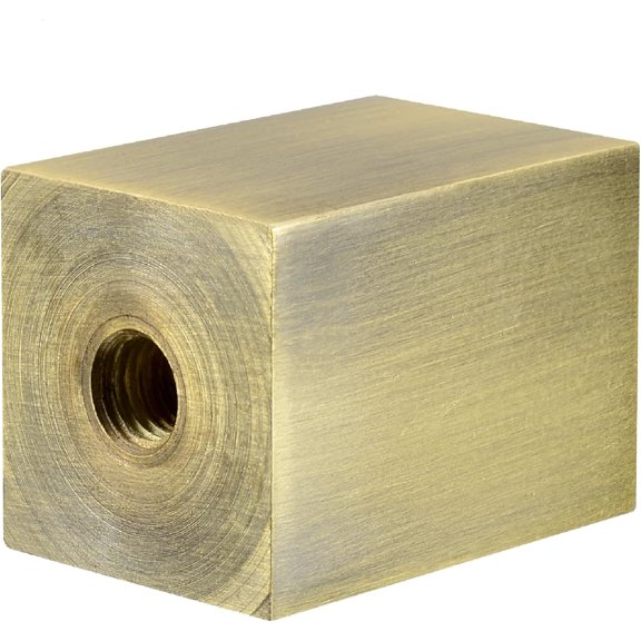 EFEMF-24031-42, Rectangular Cube Finial for Lamp Shade, Steel in Antique Brass Finish, 1-1/4" Height 2 Pack