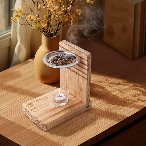 EFEMF-2PCS Incense Burner, Incense Holder  Tea Light Candle or Charcoal Resin Heated for Yoga Spa Aromatherapy Meditation, Bakhoor Burner Used for Burning Charcoal, Sambrani, Dhoop & Myrrh Resin (Br