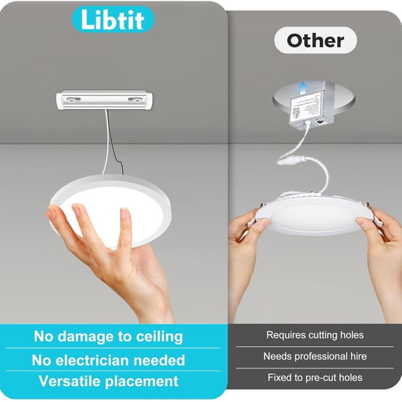 EFEMF-2Pack 4.7 Inch Small LED Ceiling Lights Flush Mount, 3000K 4000K 6500K Adjustable, 7W 700LM White Round Disk Light Fixture for Closet Basement Bathroom Hallway Kitchen Office Garage