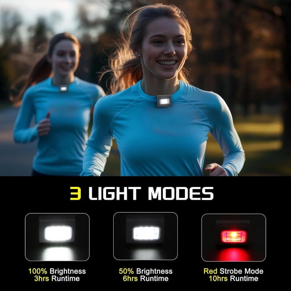 EFEMF-2Pack Clip on Running Lights, Rechargeable Magnetic LED Safety Lights with Red Strobe, Waterproof, USB Charging, Flashlight for Night Jogging, Dog Walking, Hiking Backpack, Cycling