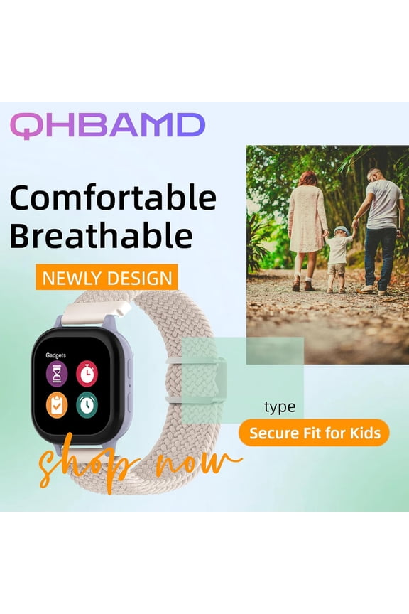 -3 Pack Watch Straps, Compatible with Gizmo3 2 1/Gabb & SyncUP - Adjustable Braided Nylon Bands with Magnetic Clasp, Stretchy Solo Loop