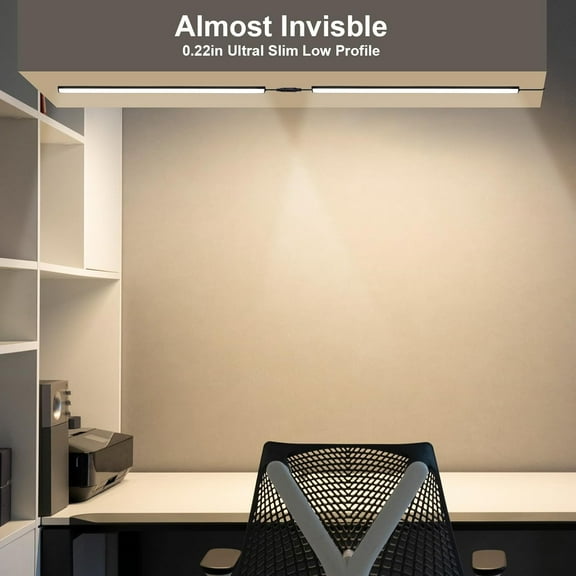 EFEMF-3 Pcs 12 Inch LED Under Cabinet Lighting, Black Shell Under Counter Lighting 6000K Cool White, Dimmable Closet Light, Plug and Play, LED Light Bars for Kitchen Cabinet, Cupboard, Closet, Desk