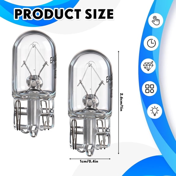 EFEMF-30 Pieces 1/4 Wedge Base 12V 5W Bulb Clear Krypton Light Bulb for Landscape, RV and Cabinet Lighting