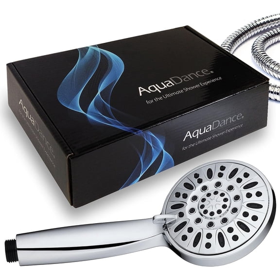 EFEMF-3316 High Pressure 6-Setting 4" Chrome Face Handheld Head with Hose, The Ultimate Shower Experience Officially Independently Tested for Strict US Quality & Performance Standards - 1.8 GPM