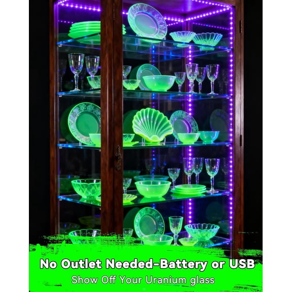 EFEMF-33FT USB Black Lights LED Strip, Battery Operated Black Light Tapestry Light, 300LEDs Blacklight for Bedroom Glassroom, Halloween, Glow Neon Party, Birthday, Fluorescent Poster Painting,4 Pack