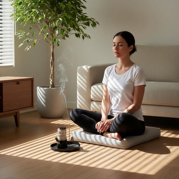 EFEMF-4 in 1 Incense Holder, Sage Burner Holder, Palo Santo Holder Burner, 5.47" Ash Catch Tray, Smudge Stick Holder with Handle for Incense Sticks Incense Cone, Yoga Meditation and Room Decor