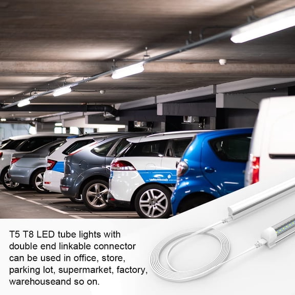 EFEMF-(4-Pack) 2FT T5 T8 LED Shop Light Connecting Wire, Dual-Ended Linkable Cable Cords for LED Tube Light Fixture, Ceiling Lamp