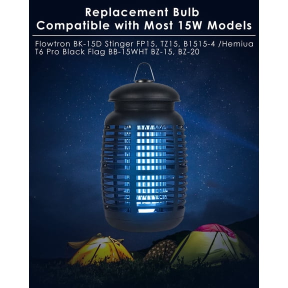 EFEMF-4 Pack Replacement Bulbs FUL15W BL with 4 Pin Base, Indoor Outdoor 15W U Shape Lamp Tube Compatible with T6 T8 T9