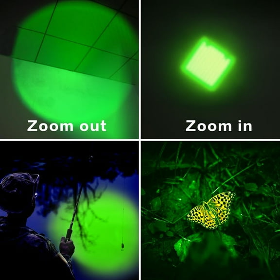 EFEMF-4 Pack Single Mode 150 Yard Green Light Flashlight, LED Flashlight with Green Light for Night Observation