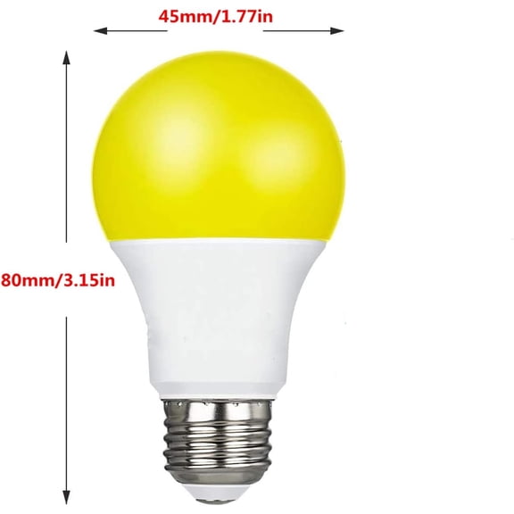 EFEMF-4-Packs 5W G45 Yellow LED Light Bulbs E26 Outdoor Bug Light Bulb 35W Equivalent 300LM 2000K Amber Glow Yellow Bug Light Bulb Night Light for Bedroom Garden Patio Porch Backyard Hallway