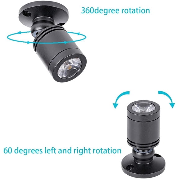 EFEMF-4Pcs 1W Mini LED Spotlight Spot Lights Mini Spotlights for Displays, 110V LED Display Lights for Shelves, 360 Adjustable Picture Lights & Accent Spotlights, Spot Light for Pictures On Wall