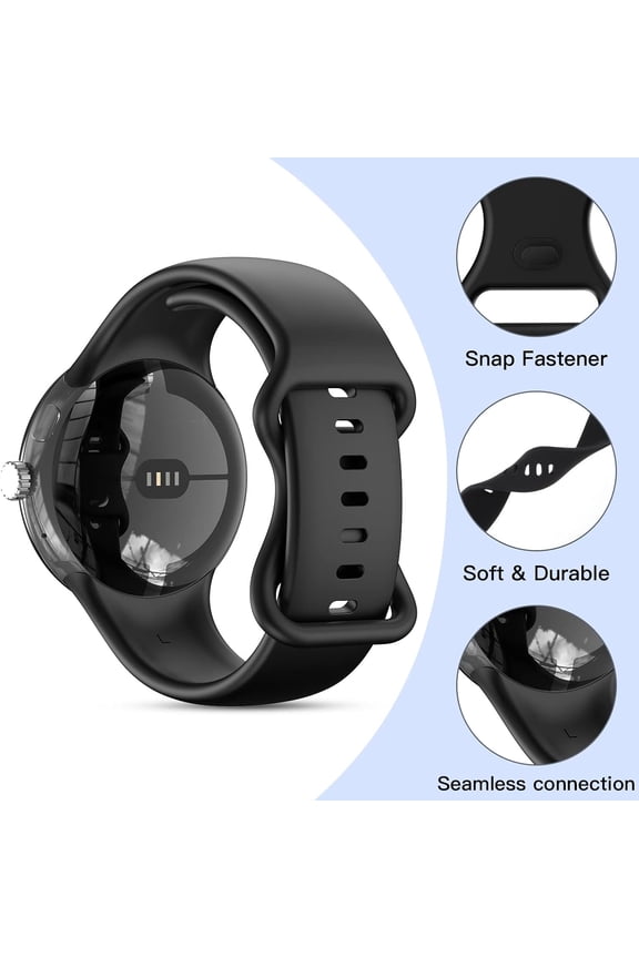 -5 Pack Watch Bands Compatible with Google Pixel 2/Pixel 3/Pixel 4 41mm for Women Men,Soft Silicone Durable Sport Replacement Strap for Pixel Watch 41mm Smartwatch Accessories