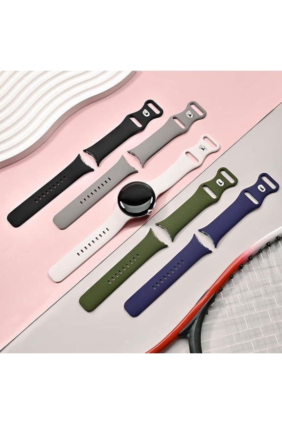 -5 Pack Watch Bands Compatible with Google Pixel 2/Pixel 3/Pixel 4 41mm for Women Men,Soft Silicone Durable Sport Replacement Strap for Pixel Watch 41mm Smartwatch Accessories