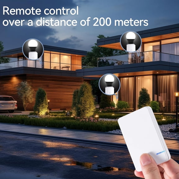 EFEMF-500W Wireless Remote Control Light Bulb Socket, E26/E27 Base, No Wiring Needed, 100FT Long Range & IP67 Waterproof, for Lamp/Closet/Stairwell, FCC/CE Certified